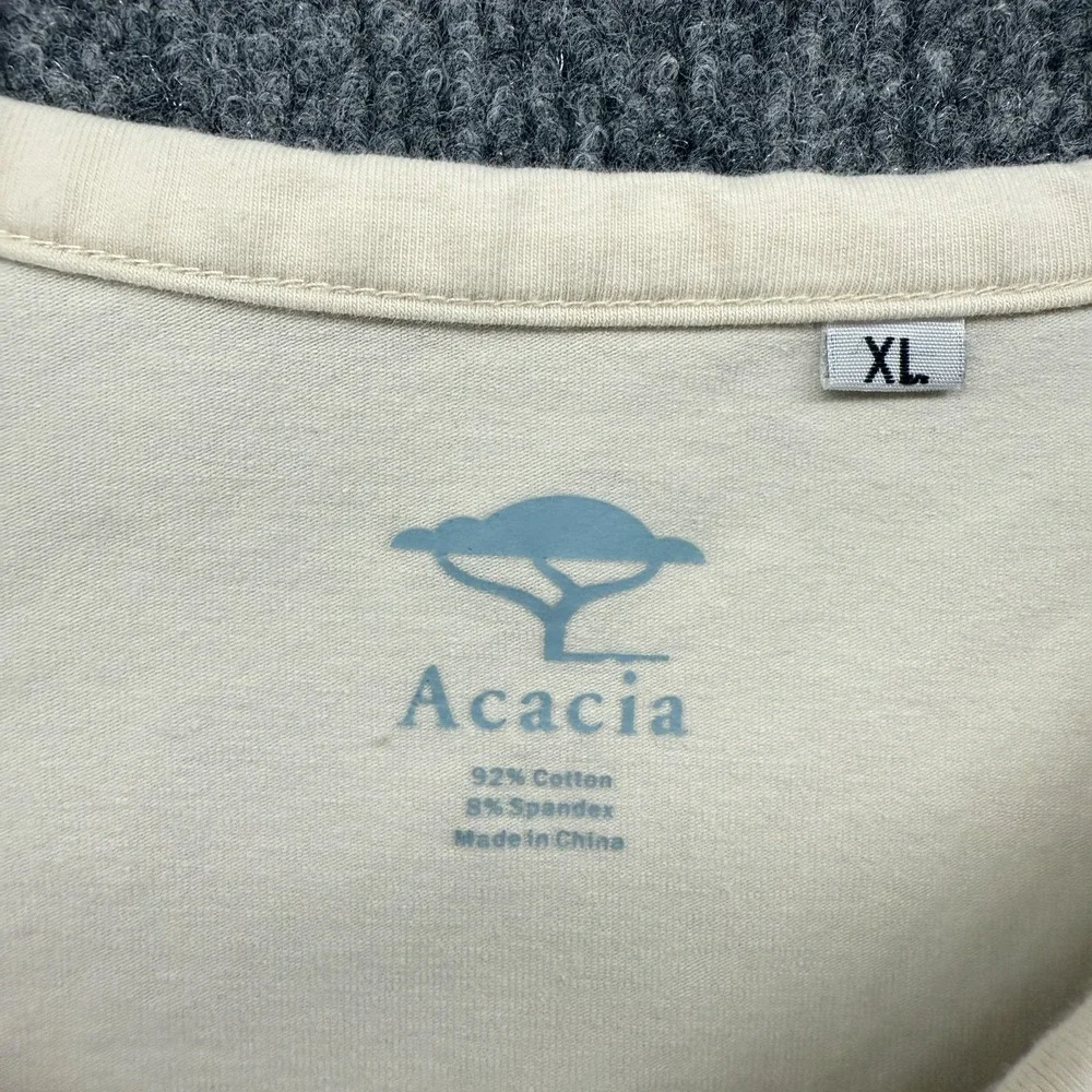 Acacia Top Women XL Cream Cross Graphic Round New Long Sleeve Y2K Casual